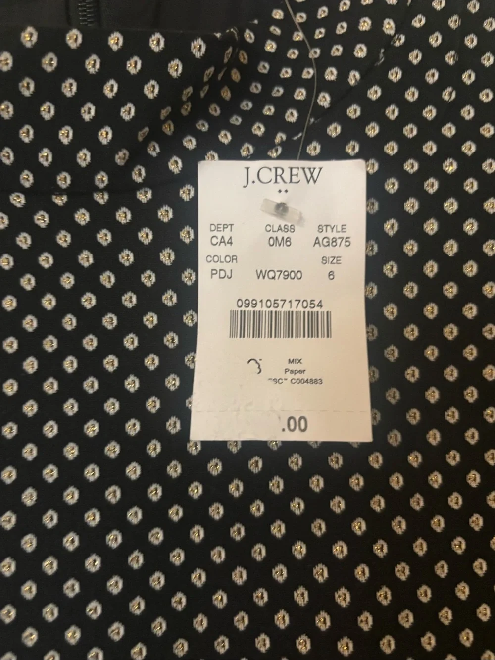 J. Crew Black and White Polka Dot Short Sleeve Sheath Dress